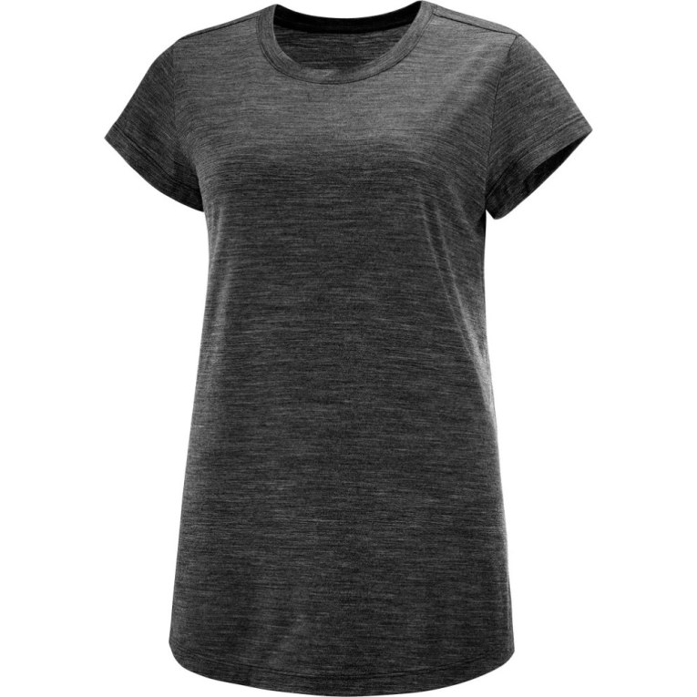 Camiseta Salomon Outlife Merino Blend Curta Sleeve Feminino Pretas | PT S41397